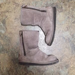 Women’s Grey Ugg Boots With Zip